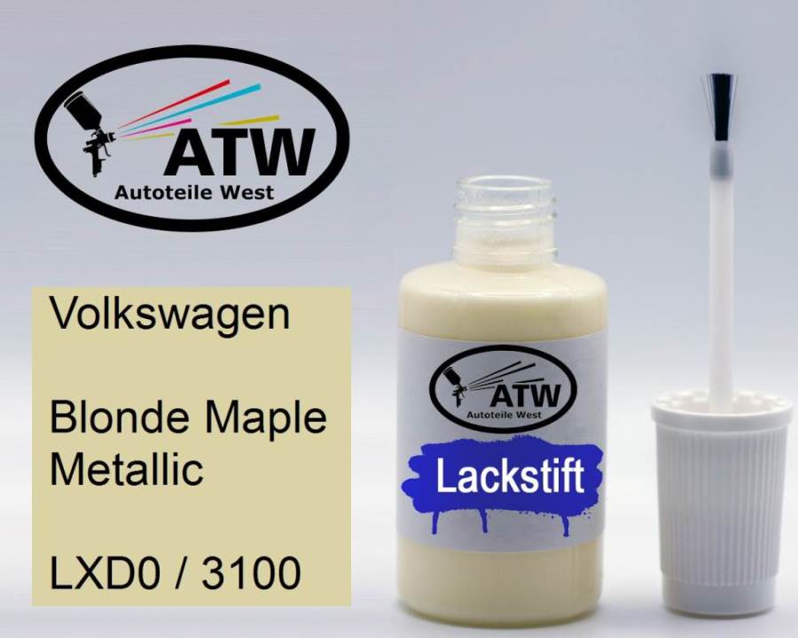 Volkswagen, Blonde Maple Metallic, LXD0 / 3100: 20ml Lackstift, von ATW Autoteile West.